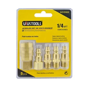 Set de Acoples de Bronce Uyustools 5 Piezas 1/4